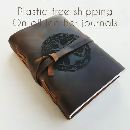 Bison Design Leather Journal, Free Personalization 5" x 7" Lined Paper Notebook - Video 1 of 1