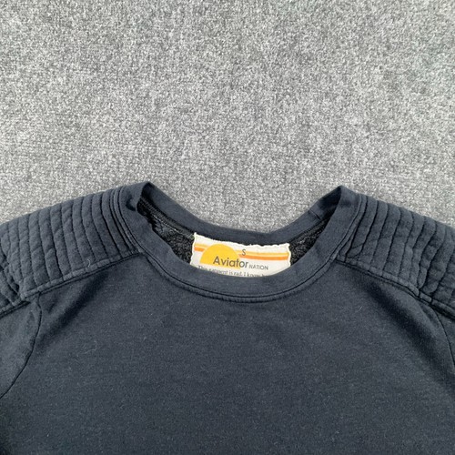 Aviator Nation Sweatshirt Mens Small Black Pullover Long Sleeve Embroidery - Picture 4 of 12