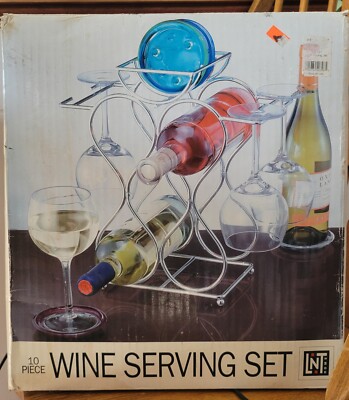 Rare HTF Linens N Things Home 10 Piece Wine serving set Glasses ...