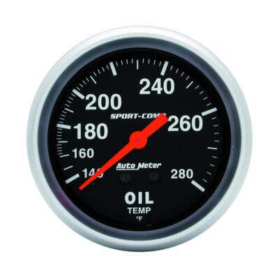 AutoMeter GAUGE, OIL TEMP, 2 5/8'' , 140-280 Degrees F, MECHANICAL, SPORT-COMP*2-