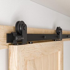 4FT-20FT Sliding Barn Door Hardware Track Single/Double Doors Kit,Closet/Kitchen