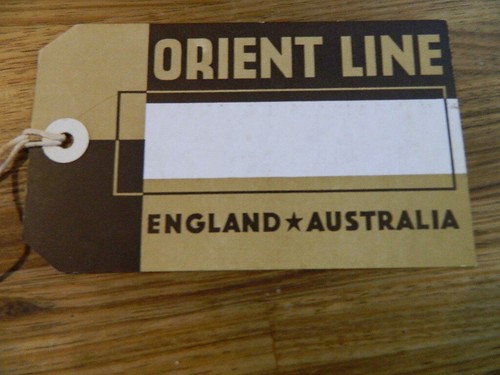 ORIENT LINE CRUISES - ENGLAND & AUSTRALIA - 1950s BAGGAGE CARD w/ String SCARCE - Foto 2 di 3