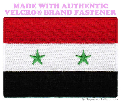 SYRIAN FLAG PATCH SYRIA ARAB REPUBLIC EMBROIDERED ARAB w/ VELCRO® Brand ...