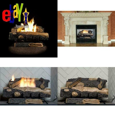 Ventless Gas Fireplace Log Grate Decorative Insert Propane Fire