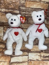 Ty Beanie Baby Valentino the Bear DOB February 14, 1994 W/ Tags Lot Of 2