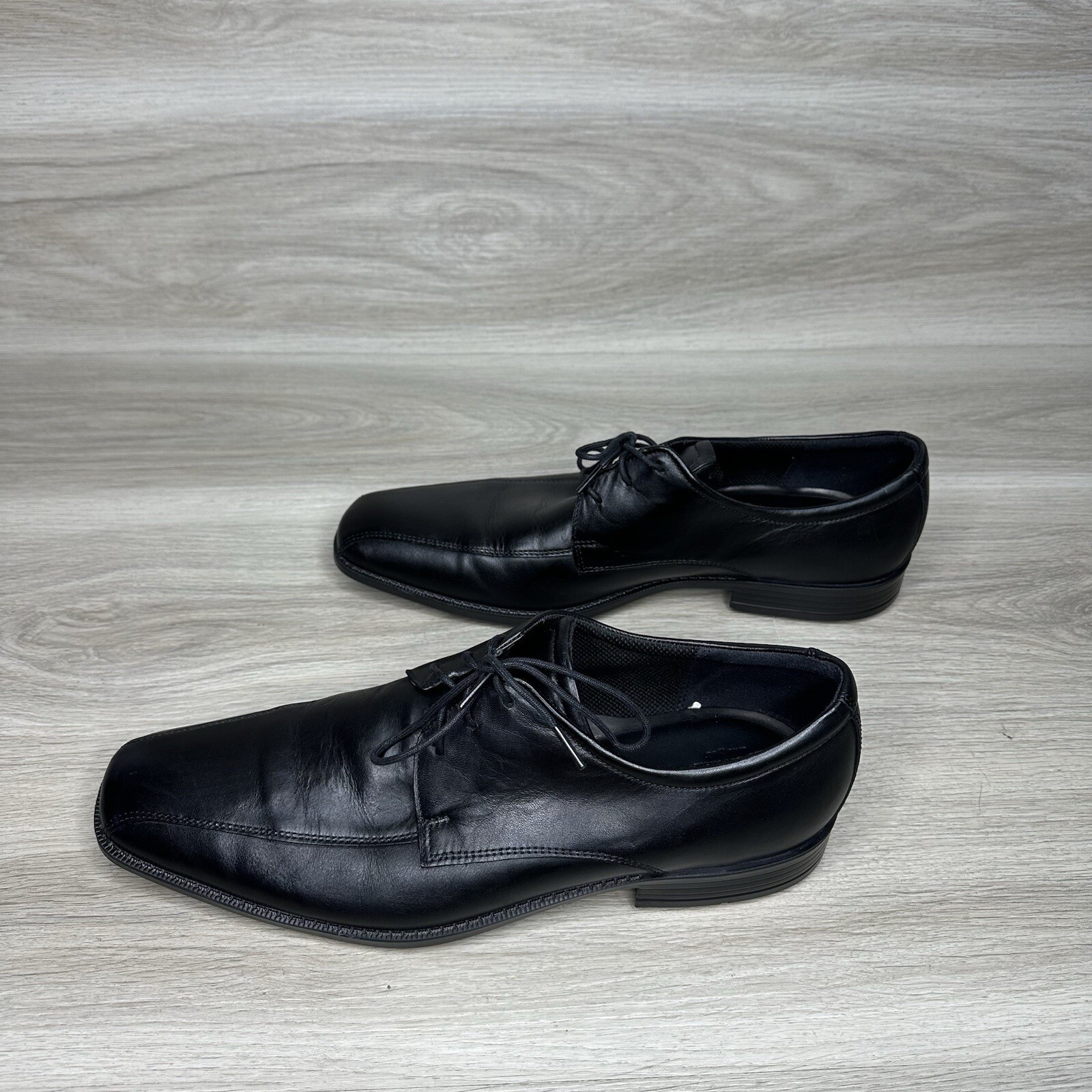 SAOLA Scarpe eleganti stringate Ecco uomo Helsinki Oxford pelle nera punta bici taglia 13 US