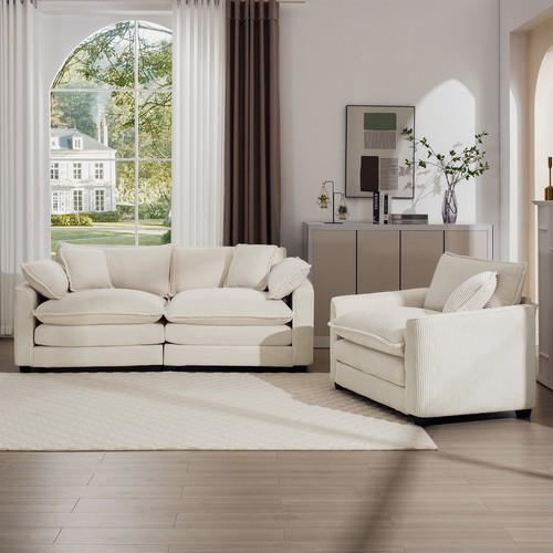 Modern Living Room Sofa Two-Piece Set, Suitable for Living room , Set of 2 Sofa - Picture 3 of 12