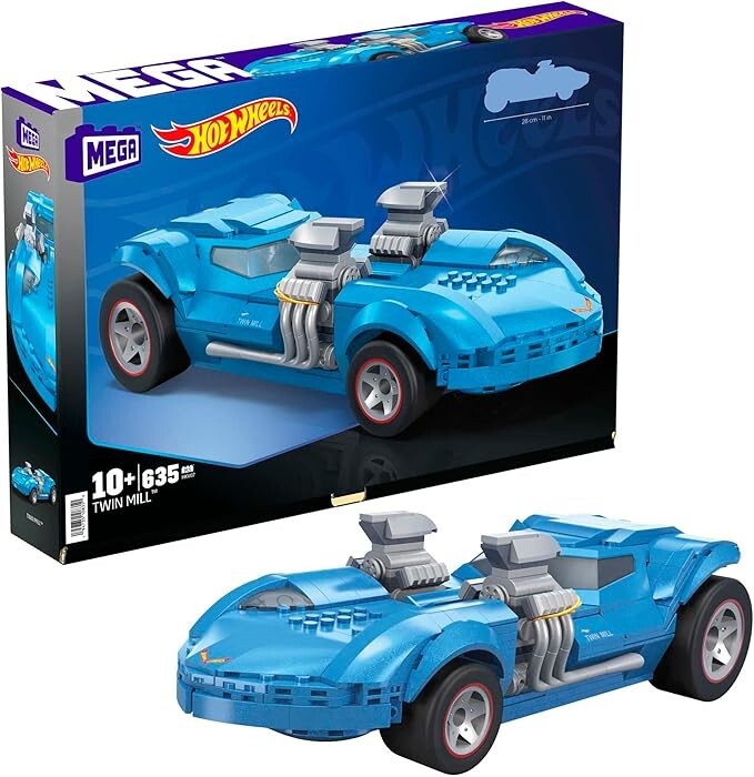 Mega Hot Wheels 635-Piece Twin Mill Race Car Building Set for Kids