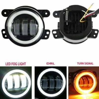 Fog & Driving Lights For Jeep Wrangler 2x 4-Inch Round Fog Lights For Jeep Wrangler JK, TJ, LJ (2003-2020) - LED Or Halogen Off-road Lighting - Foto 6