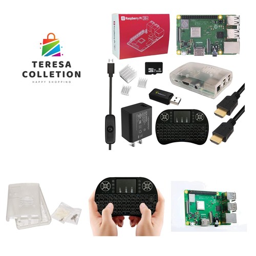 Raspberry Pi 3 B+ Model B Plus Starter Kit w/Mini Wireless Keyboard 5v3a UL L...
