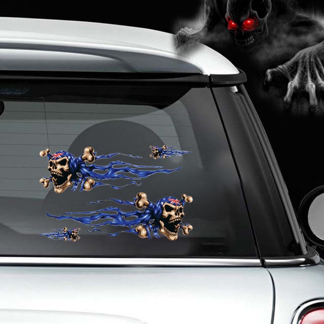 1 Sheet Cool Stylish Skull Eagle Flame Sticker Car Motorcycle ATV