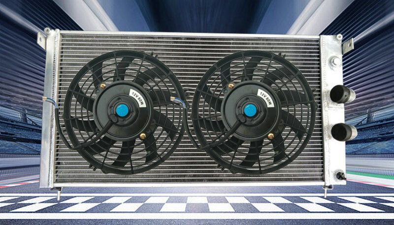 For 1971-1989 Ferrari DeTomaso Pantera GT5 V8 351 5.8L Radiator &Shroud Fan