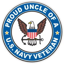 U.S. Navy Veteran Proud Uncle Bumper Sticker Military Vinyl Soldier Decal 5"
