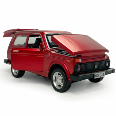 1/32 VAZ Lada Niva Automodell Druckguss Spielzeug Fahrzeug fur Kinder Junge Rot