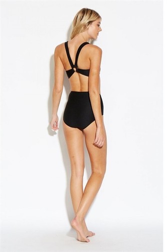 NWOT Seafolly 2 USA La Luna Crop Bikini Swim Top Black 117879 - Picture 2 of 2