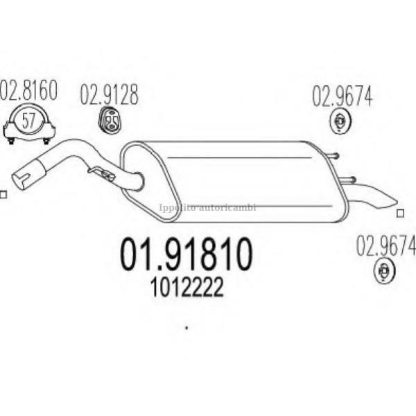 01.9181 MARMITTA POSTERIORE FORD ESCORT 1.8 SW 95- Normale