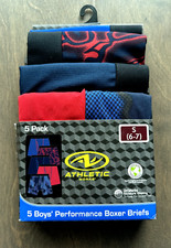5 Athletic Works Performance Boxer Briefs Wicking Material Boys Size Small 6-7