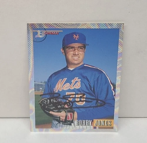 BOBBY JONES 1993 Bowman Foil #355 ROOKIE AUTO ~ On-Card Autograph ~ METS
