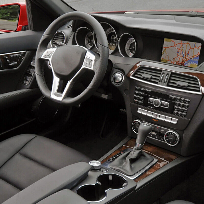 Chrome For Mercedes Benz W176 W204 W212 E350 Steering Wheel Trim Cover 2012-2014 - Image 3 of 4