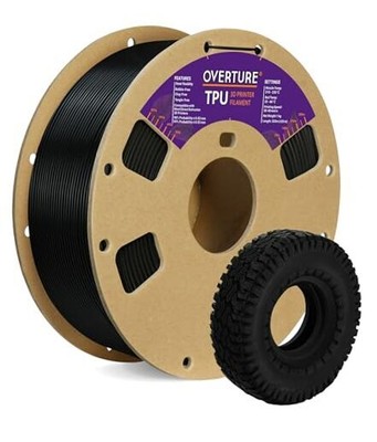  TPU Filament 1.75mm Flexible TPU Roll, 95A Soft 3D Printer 1kg Tpu Black