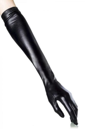 Guanti Donna Lunghi Effetto wetlook Pvc Lingerie Sexy Gloves Fetish Similpelle - Imagen 3 de 3