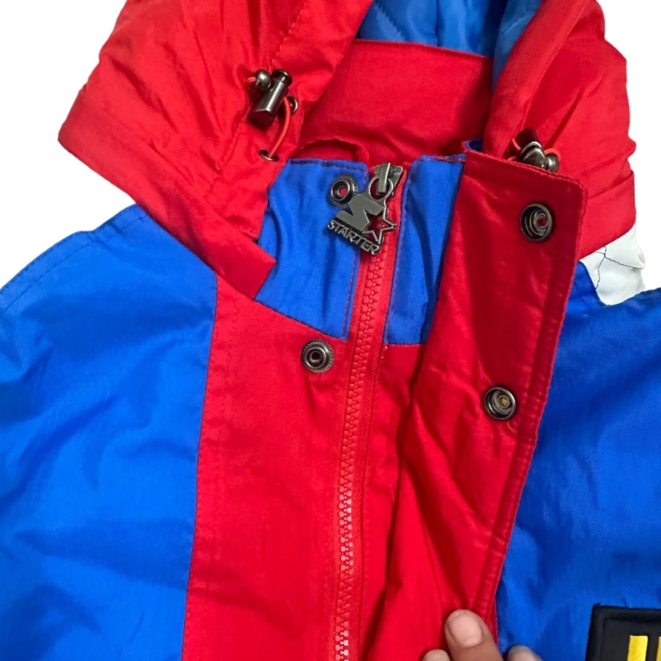 Chaqueta Pullover Para Hombre Starter Roja/Azul NASCAR The Body Check Media Snap Talla L Nueva Foto 3 de 4