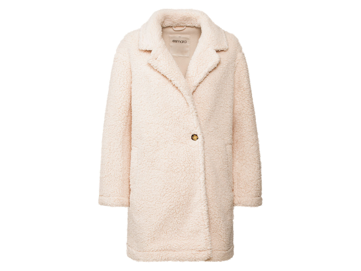 esmara® Damen Mantel aus Lammfellimitat (beige, L(44/46)) - B-Ware 