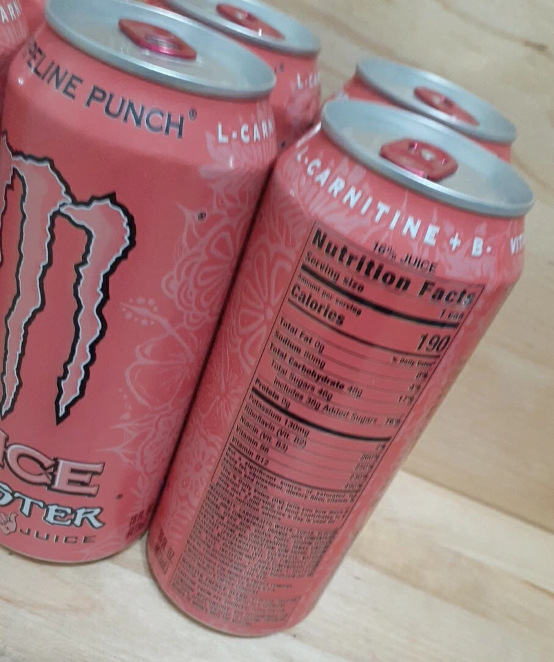 6CT: MONSTER BRASIL Bebida Energética JUGO Pipeline Punch taurina L-carnitina + B-  Foto 3 de 3