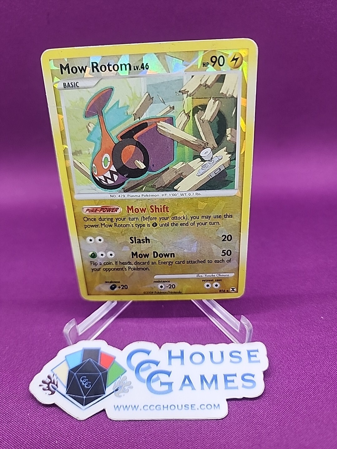 Mow Rotom Rising Rivals Reverse Cracked Foil RT4 See Scan Pokemon *CCGHouse*