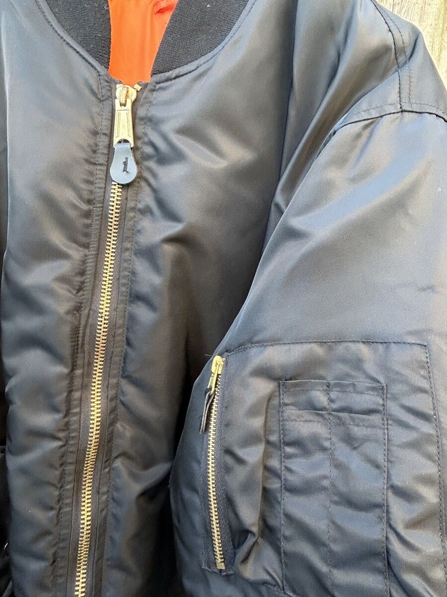 Vintage USA Black MA-1 Aviation Military Reversible Bomber Vintage USA Black MA-1 Aviation Military Reversible Bomber