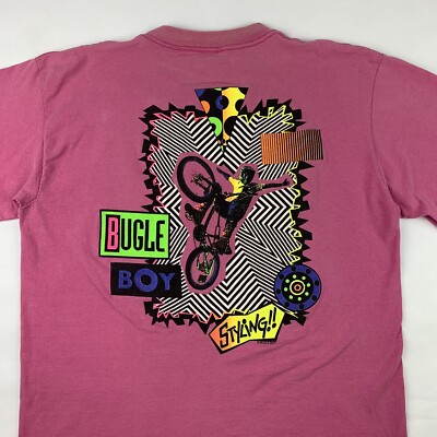 VTG 90s Bugle Boy BMX Bike T-Shirt Mens XL X-Large Vaporwave Skate