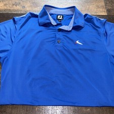FootJoy FJ Men's Size Medium Golf Polo Shirt Performance Blue Polyester Stretch