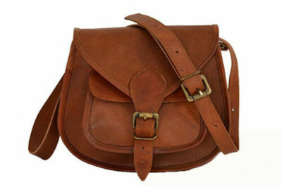 Bag brown leather shoulder bag women's handbag shoulder bag crossover 11''