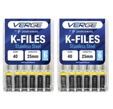 2X Size 40 25mm Endo K-Files, Endodontic Dental K Files (Stainless Steel)