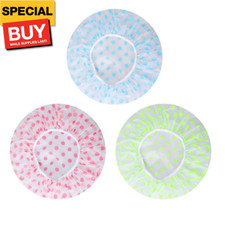 Shower Cap, 3 Pcs Waterproof Reusable Shower Caps Bath Hair Hat for Women Men Ki
