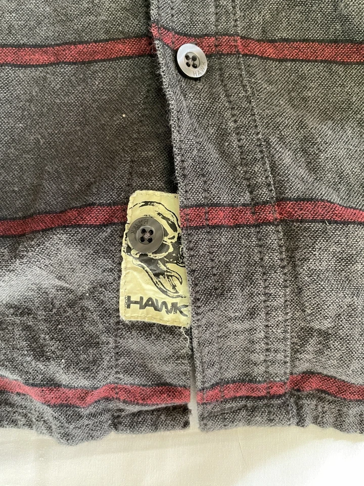 Camisa Tony Hawk Patinadores Franela Abotonada Hombre’s M Rojo Gris Manga Larga Grunge Foto 4 de 4