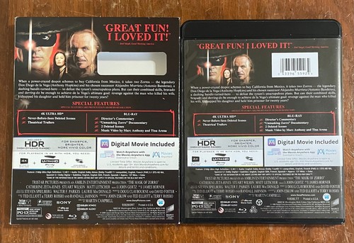 The Mask of Zorro 4K Ultra HD Blu-ray RARE Slipcover Antonio Banderas Hopkins - Imagen 2 de 2