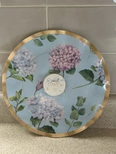 Sophisti 8 Beautiful Hydrangea Deep Blue Paper Plates New 3 Packages Of 8