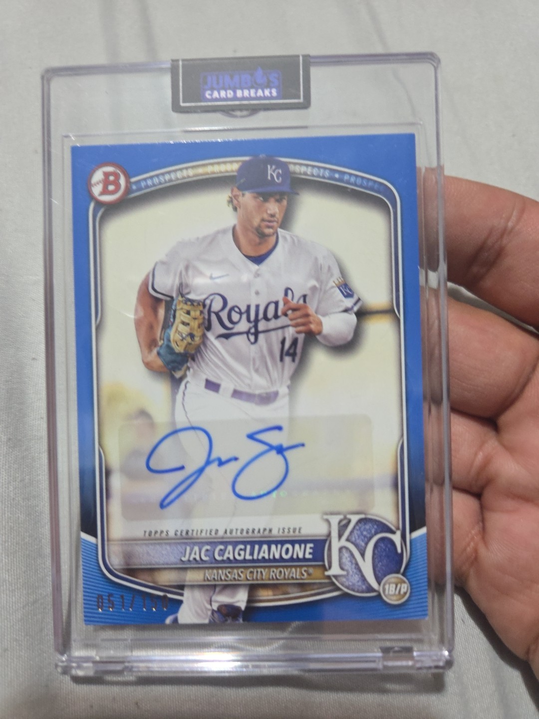 2025 Bowman Jac Caglianone Auto Blue 51/150 BPA-JC Prospect