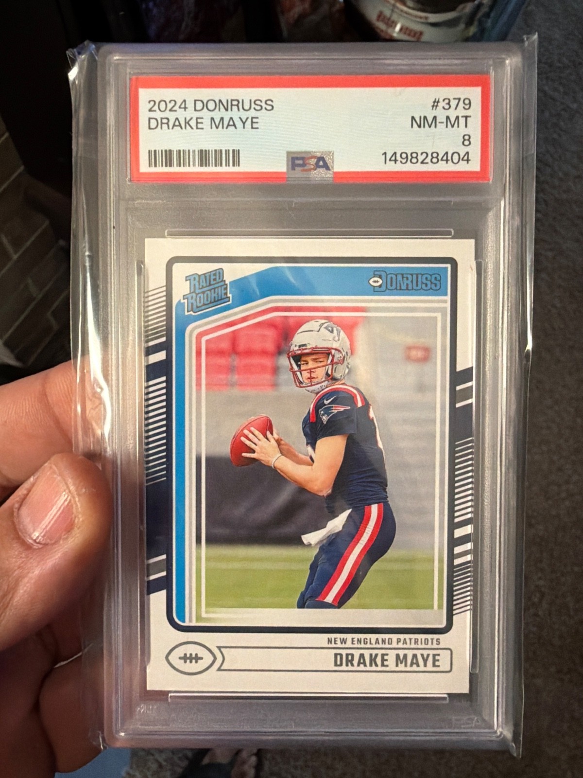 2024 Panini Donruss - Rated Rookie Drake Maye #379 (RC) PSA 8