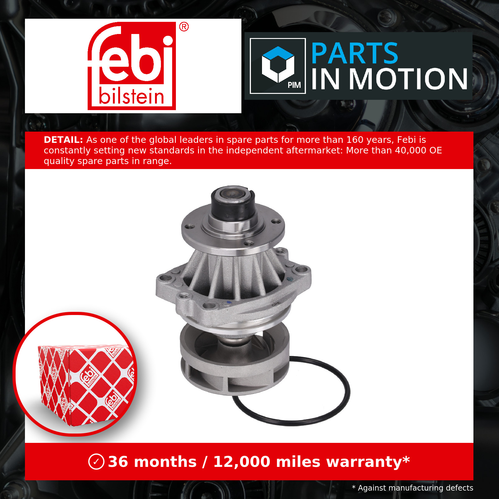 Water Pump fits BMW 325 E36, E46 2.5 90 to 06 Coolant 11511433712 11511433828 - Image 7