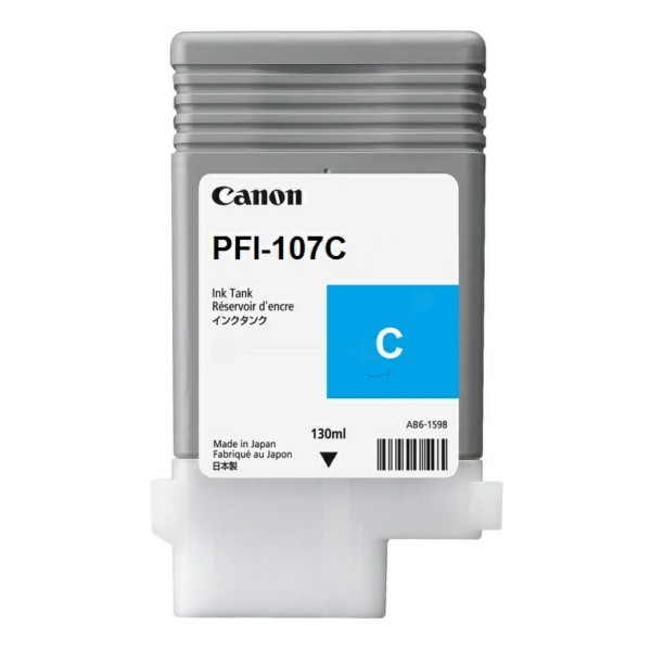 Original Canon PFI-107 C 6706B001 Tinte Cyan-image