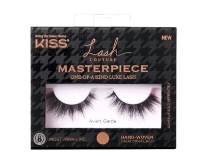Kiss Lash Couture Masterpiece False Eyelashes, Hand-Woven, Avant-Garde, Black