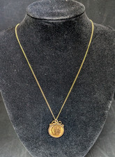 1915 22ct Gold King George V Half Sovereign 9ct Gold Pendant & 18" Chain