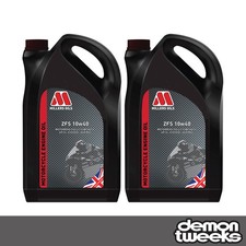 2 x Millers Oils ZFS 10W40 Fully Synthetic Motorcycle Engine Oil - 4 Litre 6.32 per litre