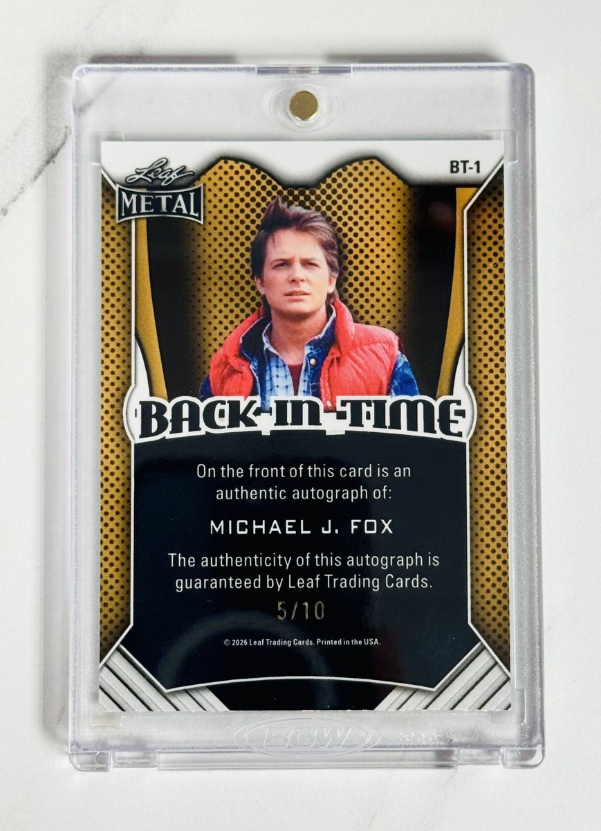 2026 Leaf Metal Back in Time Michael J. Fox Autograph 5/10 | eBay