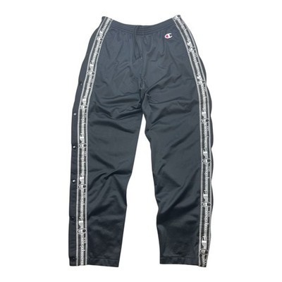 Champion vintage Track Pants Gr. L 00er 90er Knopfhose Trainingshose schwarz MU5