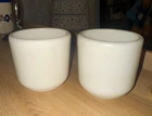 Two Vintage 1949 "T.M Reg" Corning WWII Navy/Army Mess Watchman Hand Warmer Mugs