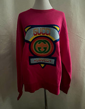 Gucci Pullover Unisex M Rosa Logo Rundhals La...