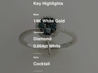 Le Vian 14K White Gold Cocktail Ring for Her 0.42 cts Blue White Diamonds Size 7 — photo 2